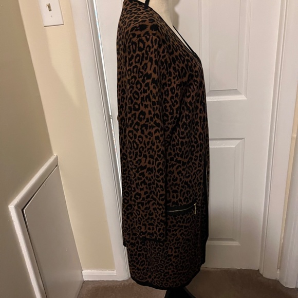 Women's Rafaella Zip Front Cardigan Leopard print - Picture 4 of 7